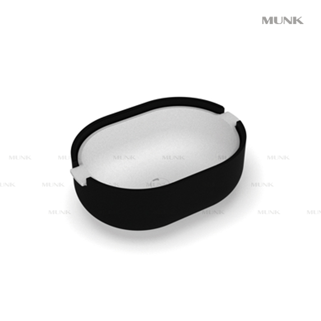 540mm Matte Black And White Solid Surface Abovecounter Basin