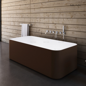1700mm Square Luxurious Freestanding Bathtub Coffee Gold&white Color
