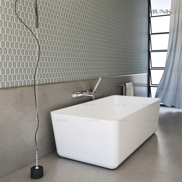 1650mm Ultrathin Solid Surface Freestanding Bathtub