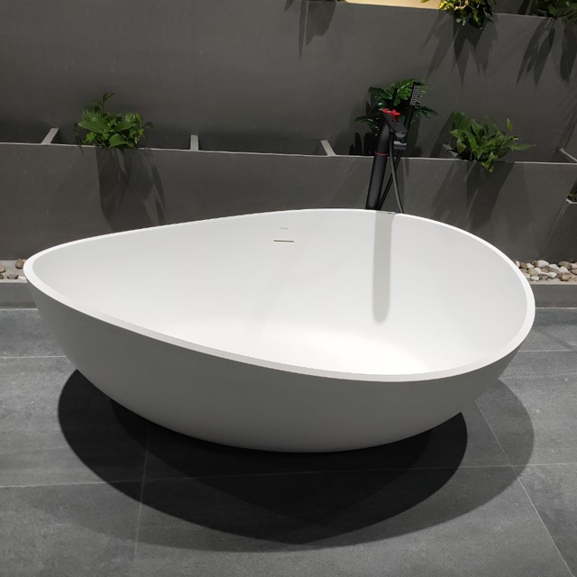 High End Round Solid Surface Freestanding Bathtub