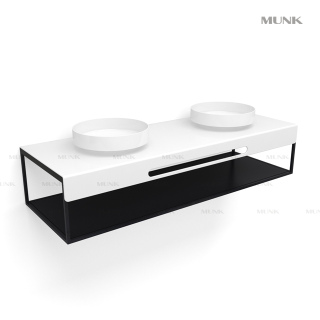 1600mm Wall-hung Round Double Basin with Cabinet
