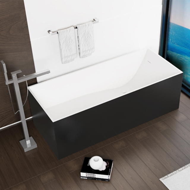 Cozy Rectangular Solid Surface Freestanding Bathtub