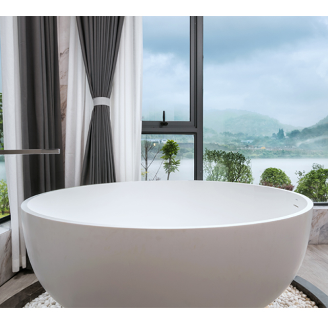 Cozy Round Solid Surface Freestanding Bathtub
