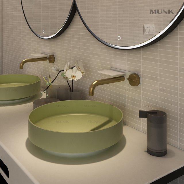 1600mm Wall-hung Round Double Basin with Cabinet