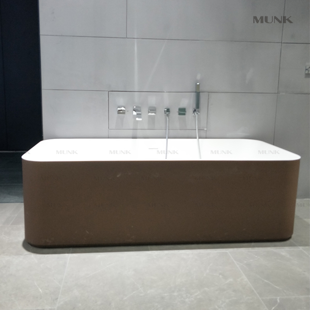 1700mm Square Luxurious Freestanding Bathtub Coffee Gold&white Color